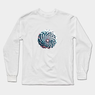 pine cone in coral, aqua and indigo Long Sleeve T-Shirt